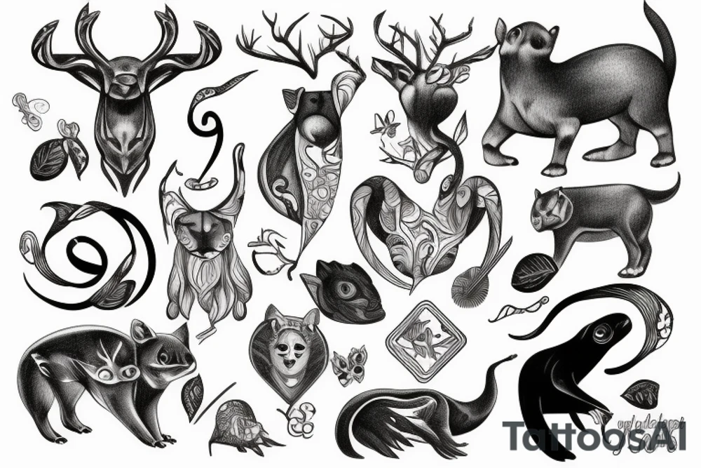 Animals tattoo idea