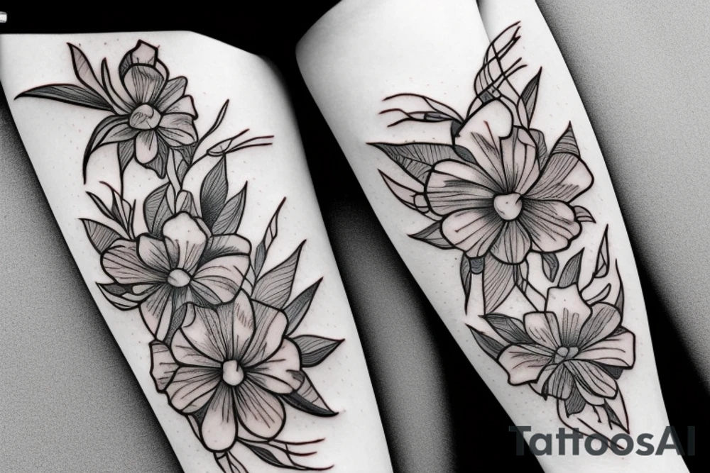 dna double heli,flower tattoo idea