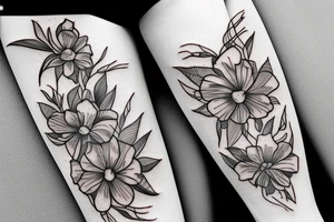 dna double heli,flower tattoo idea