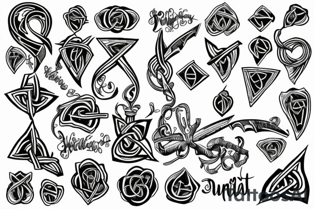 Trinity knot with long time dead written in front of it tattoo idea