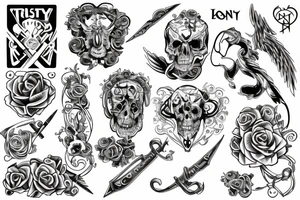Trinity knot with long time dead written in front of it tattoo idea