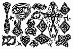 Trinity knot with long time dead written in front of it tattoo idea