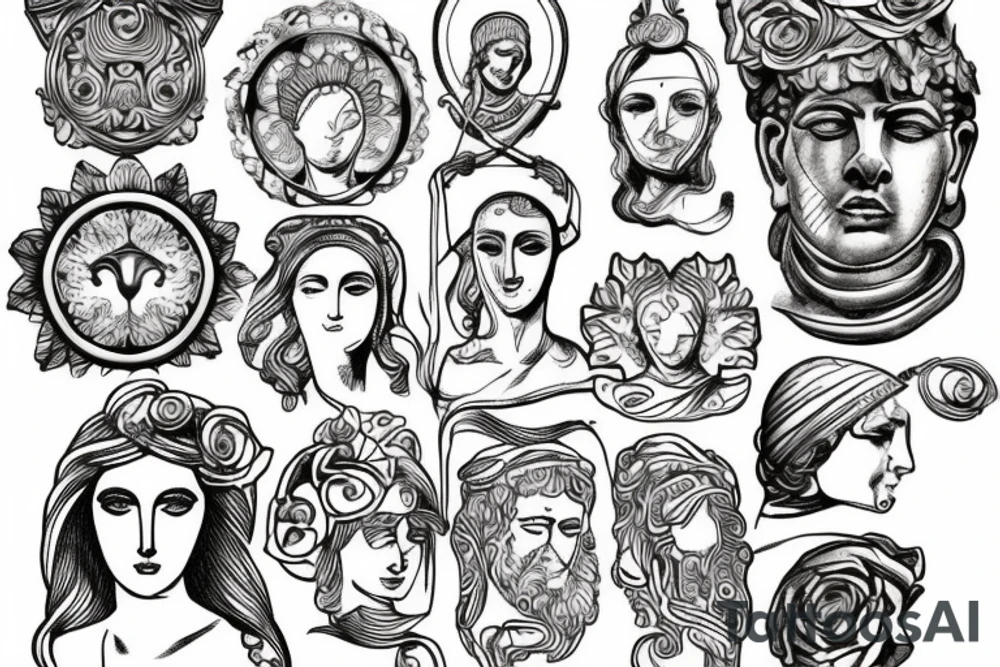ancient stoic sculpture tattoo idea