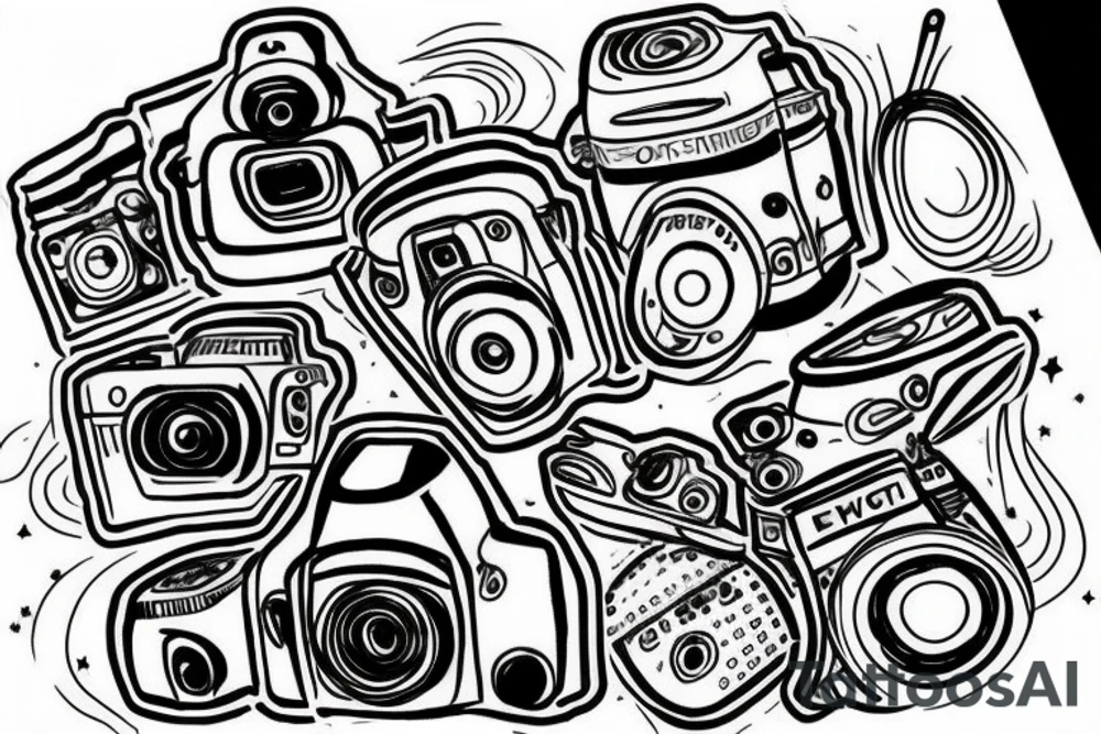 Camera shooting galaxy tattoo idea