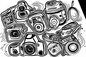 Camera shooting galaxy tattoo idea