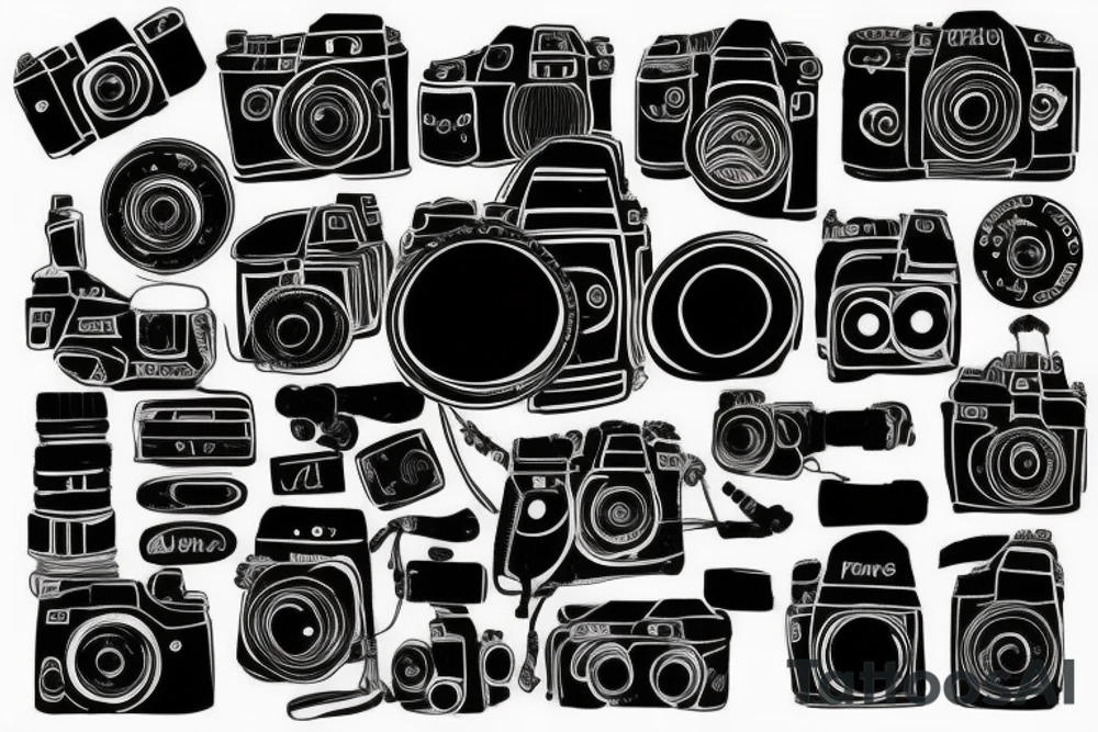 Camera and galaxy tattoo idea