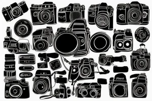 Camera and galaxy tattoo idea