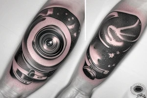 Camera and galaxy tattoo idea
