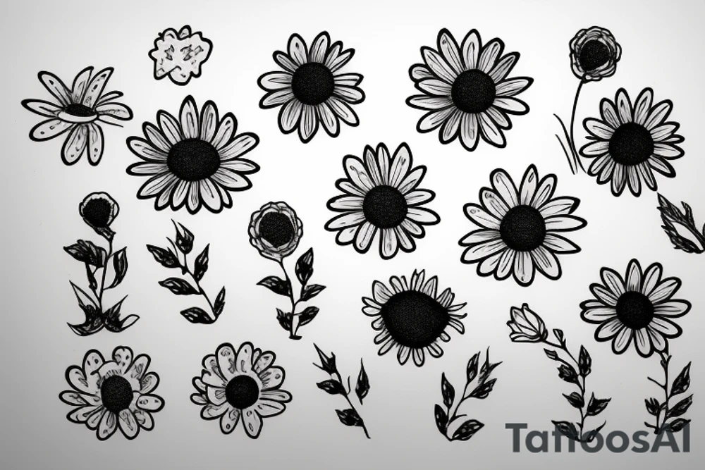 Daisy flower tattoo idea