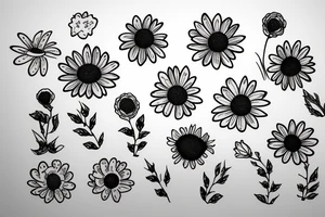Daisy flower tattoo idea