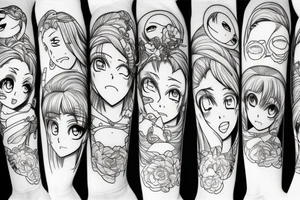 anime girl tattoo idea