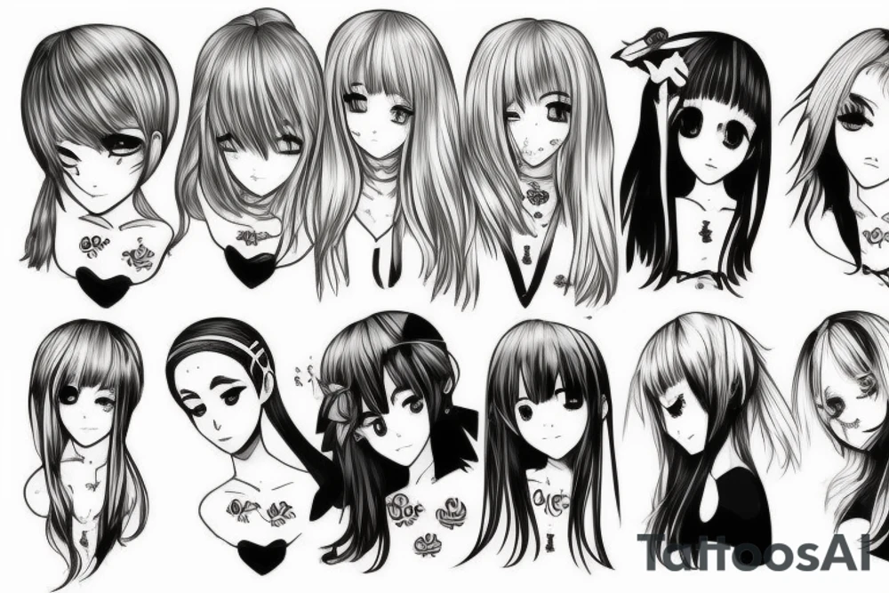 anime girl tattoo idea