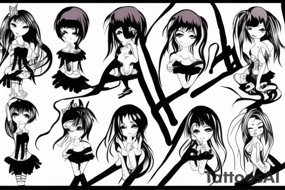 anime girl tattoo idea