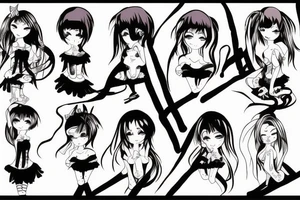 anime girl tattoo idea