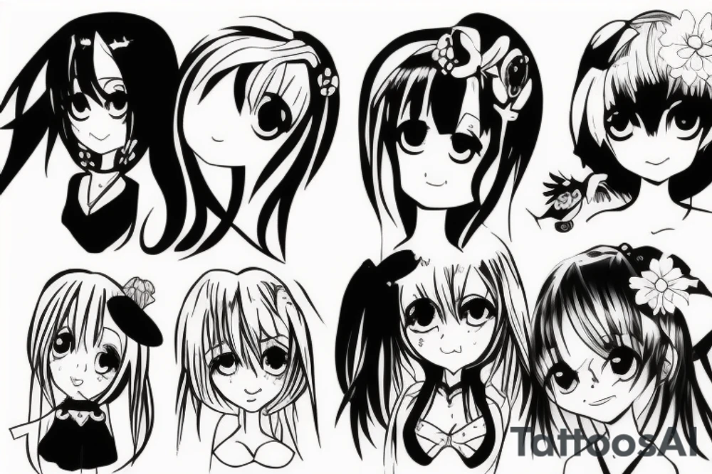 anime girl tattoo idea
