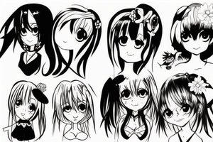 anime girl tattoo idea
