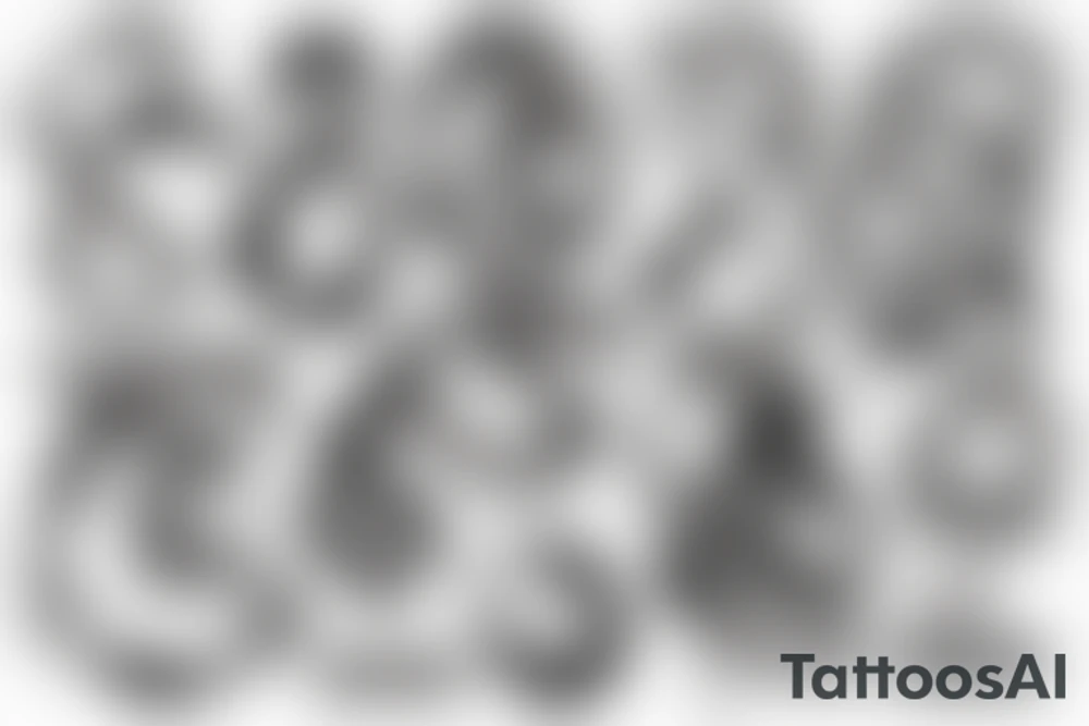 Squamous Cell Carcinoma and Breast cancer ribbon intertwined together tattoo idea