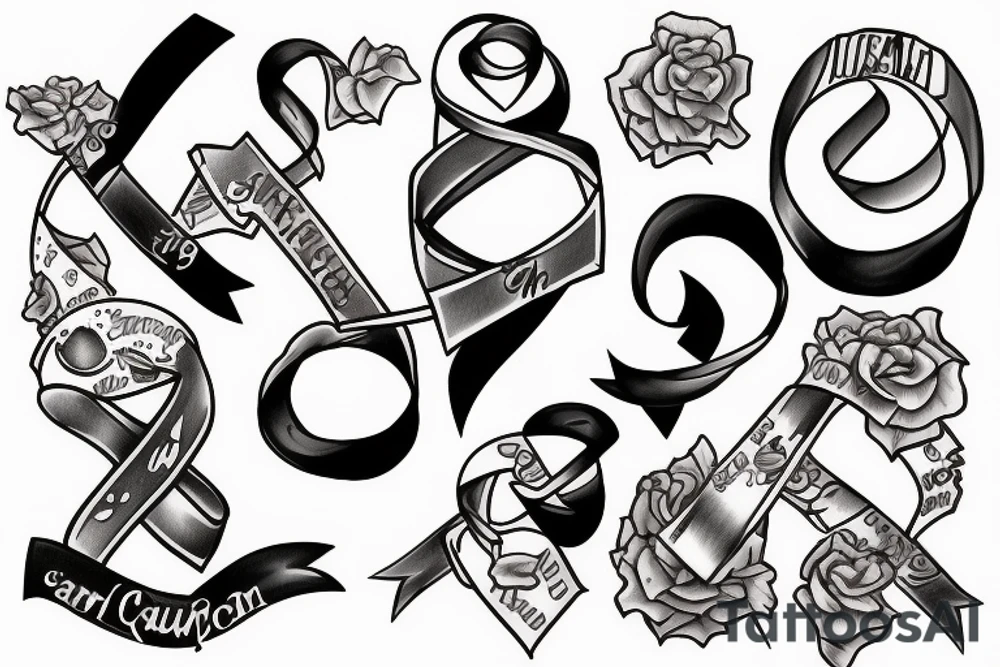 Squamous Cell Carcinoma and Breast cancer ribbons tattoo idea