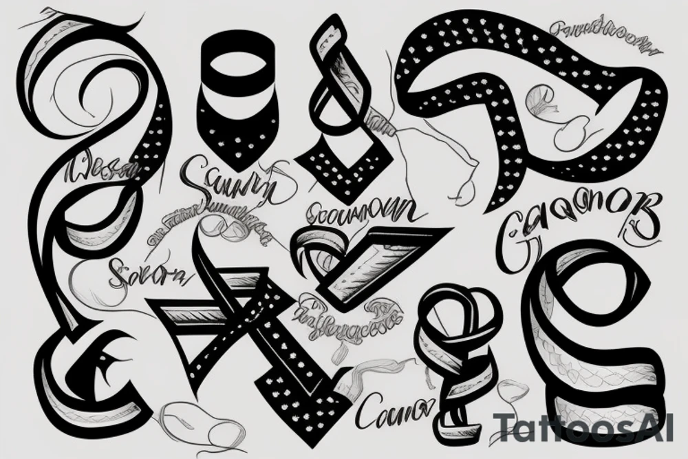 Squamous Cell Carcinoma and Breast cancer ribbons tattoo idea
