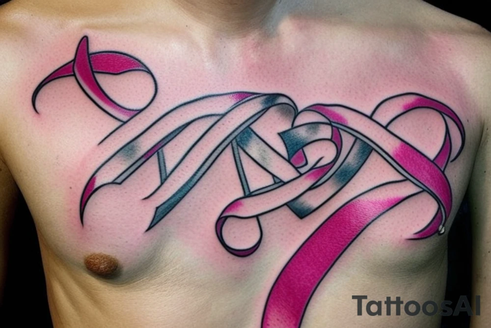 Squamous Cell Carcinoma and Breast cancer ribbons tattoo idea
