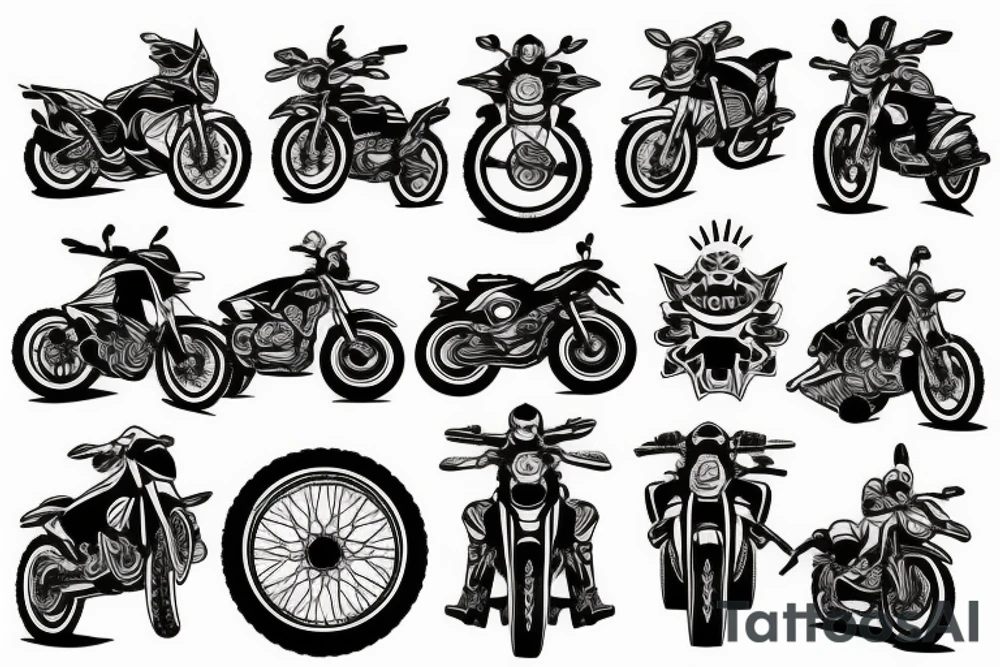 enduro motorbike tattoo idea