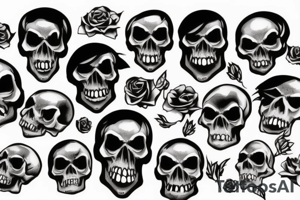 Skull eating a skull tattoo idea