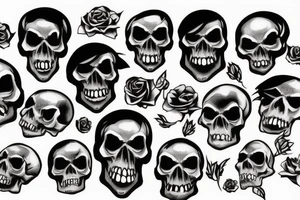 Skull eating a skull tattoo idea