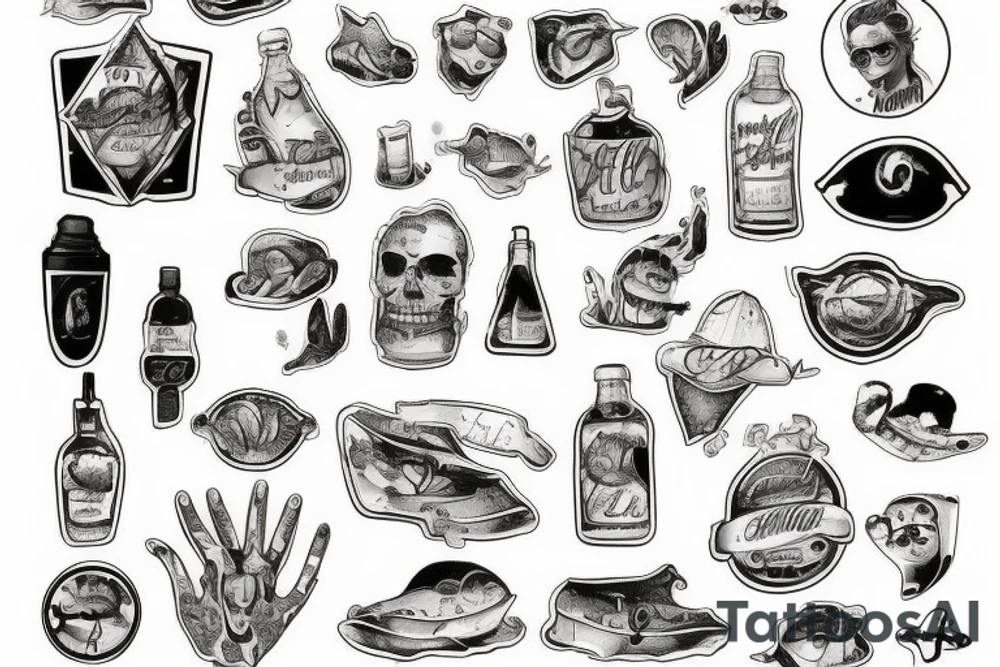 Granelli di sabbia che creano una spiaggia tattoo idea