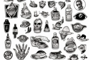 Granelli di sabbia che creano una spiaggia tattoo idea
