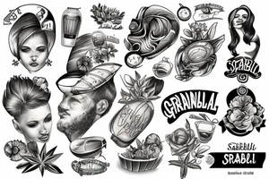 Granelli di sabbia che creano una spiaggia tattoo idea