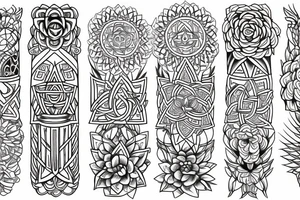 Trinity power thor sacred pattern flower of life tattoo idea