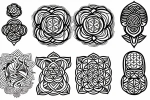 Trinity power thor sacred pattern flower of life tattoo idea