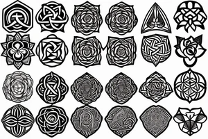 Trinity power thor sacred pattern flower of life tattoo idea