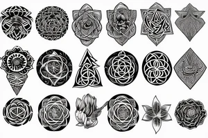 Trinity power thor sacred pattern flower of life tattoo idea