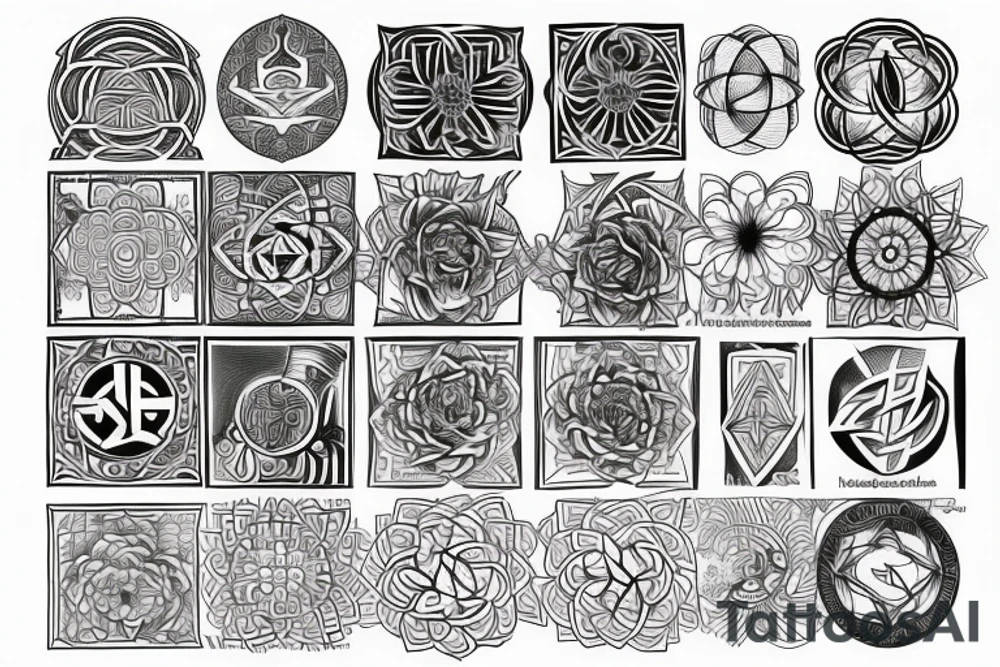 Trinity power thor sacred pattern flower of life tattoo idea