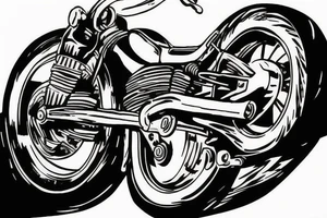 Motorbike driving a road towards a mountain tattoo idea