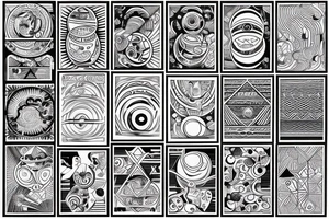 Planets in one line ethnic tattoo idea