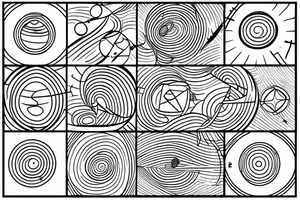Planets in one line ethnic tattoo idea