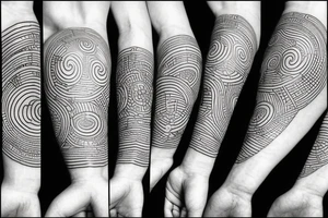 Planets in one line ethnic simple style universe tattoo idea