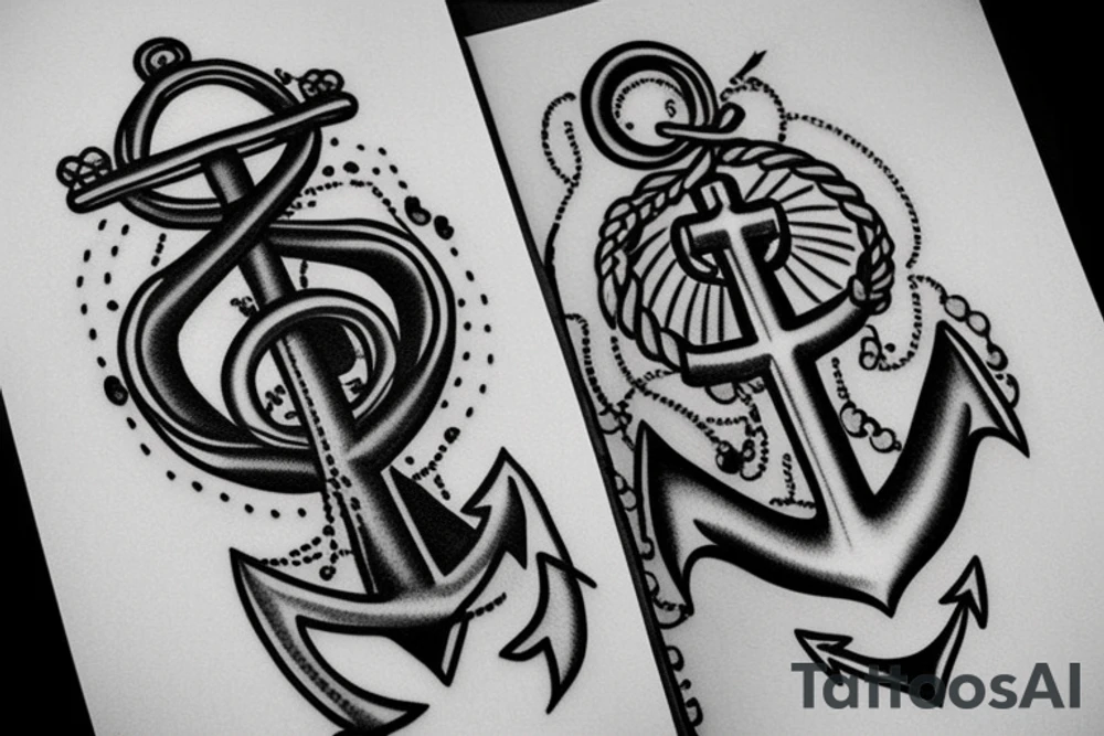 marine tattoo with an anchor and the inscription sad sailor tattoo idea