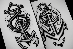 marine tattoo with an anchor and the inscription sad sailor tattoo idea