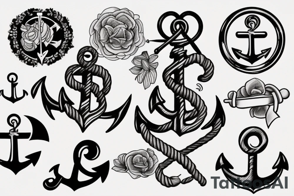 marine tattoo with an anchor and the inscription sad sailor tattoo idea