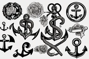marine tattoo with an anchor and the inscription sad sailor tattoo idea