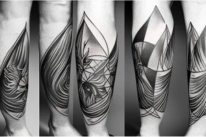 Tattoo on the calf muscle. Geometry. Capricorn. Power. Stability. tattoo idea