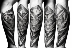 Tattoo on the calf muscle. Geometry. Capricorn. Power. Stability. tattoo idea