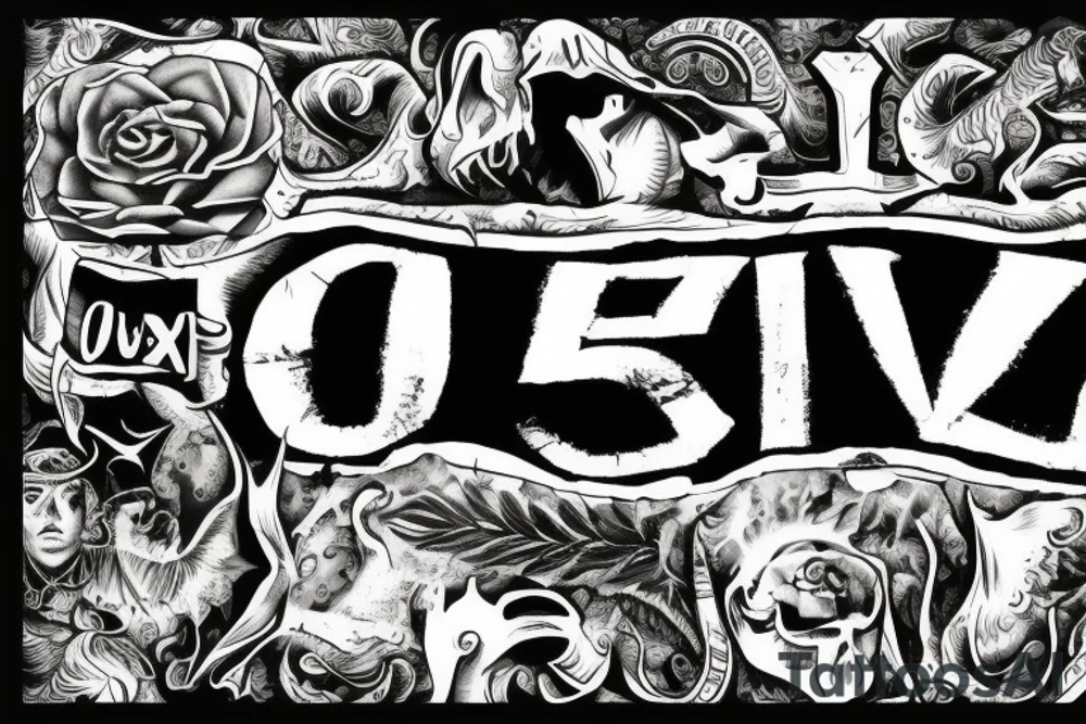 the word survivor, in spanish, on a banner with the number 50 in roman numerals tattoo idea