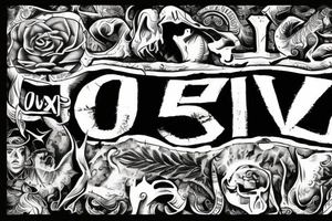 the word survivor, in spanish, on a banner with the number 50 in roman numerals tattoo idea