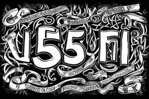 the word survivor, in spanish, on a banner with the number 50 in roman numerals tattoo idea