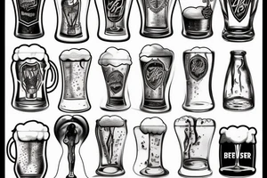 Glass of a beer tattoo idea