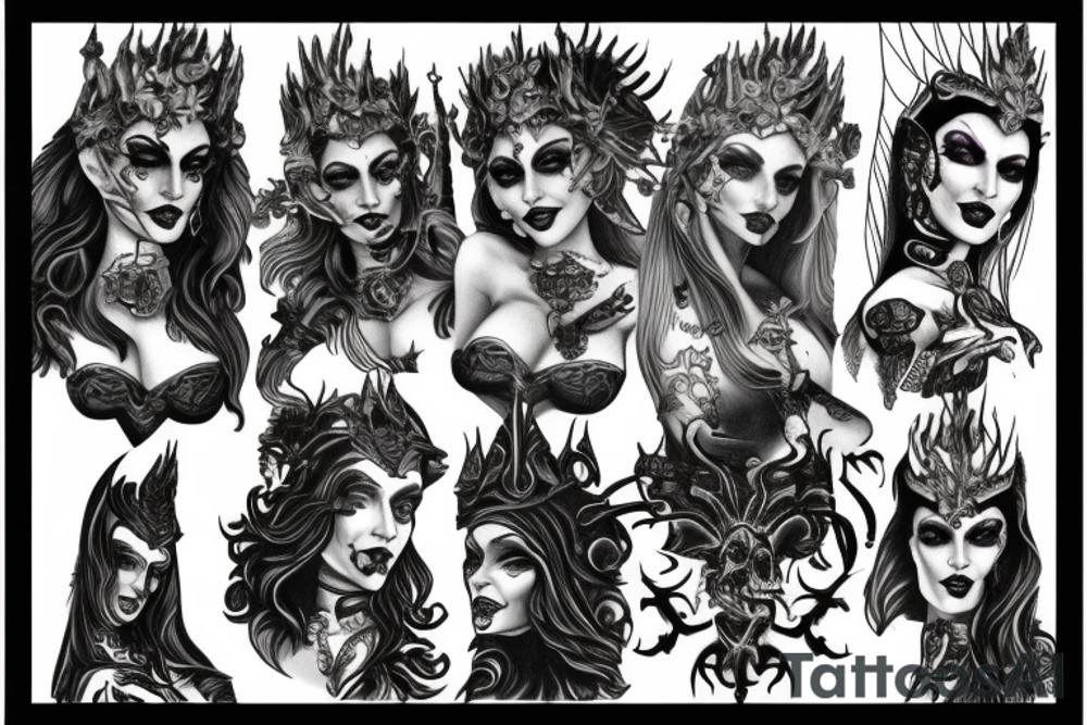 Slaanesh motives, daemonettes of slaanesh, crested moon tattoo idea
